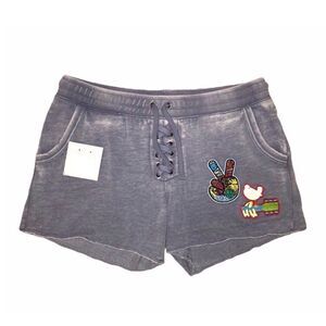 Lace-Up Sweatshorts W/ Woodstock Patches